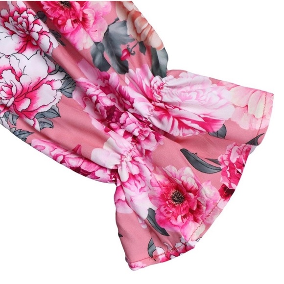 Dani Pink Floral Trumpet Sleeve Pant Set - Picture 5 of 5